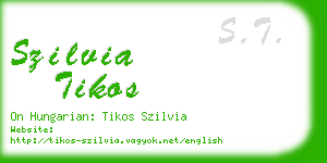 szilvia tikos business card